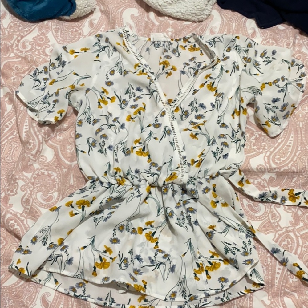 A very flowy and floral blouse